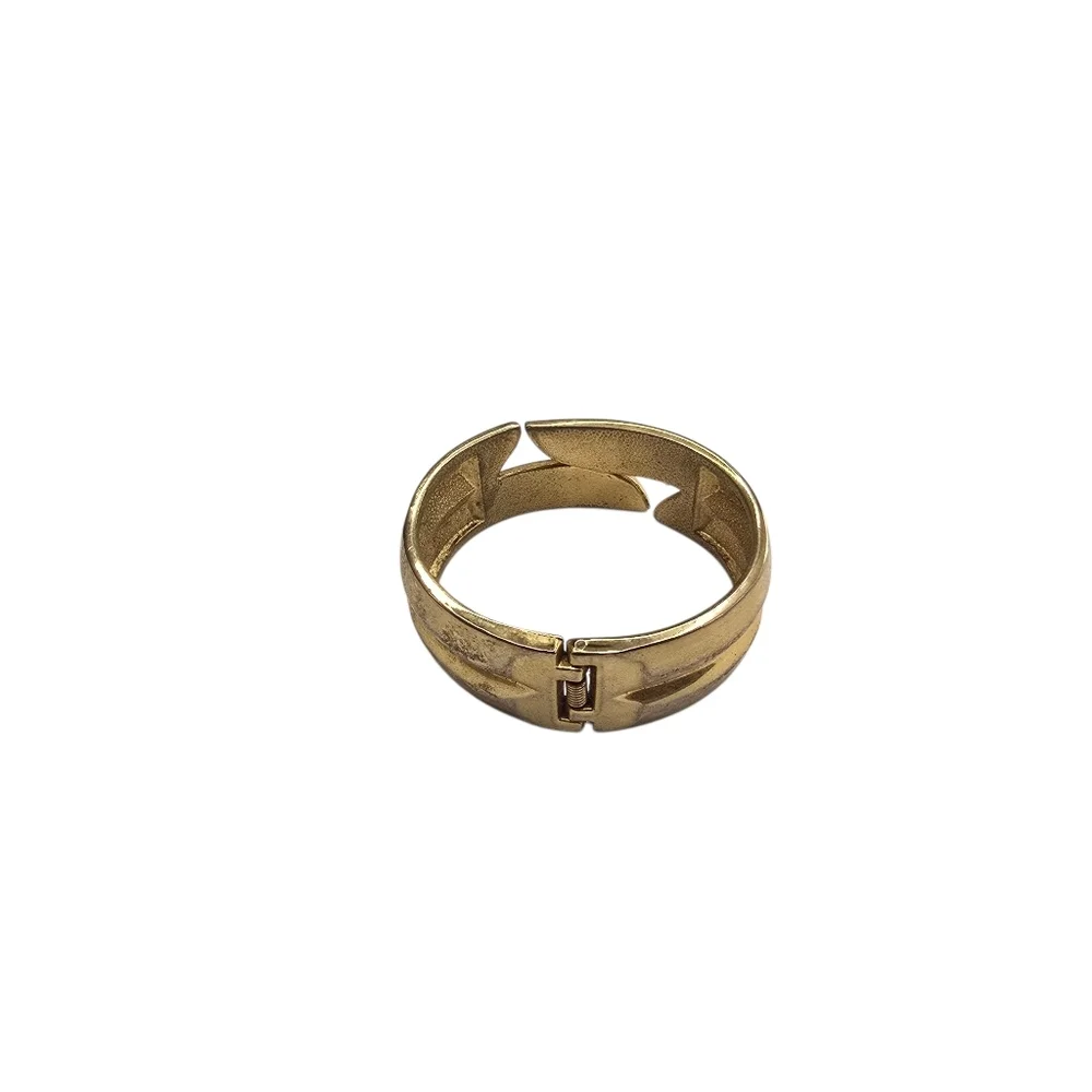 Gold Tone Hinged Cuff Bracelet